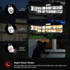 BOAVISION 5MP Security Camera Outdoor, Wireless WiFi IP Camera Home Security System 360° View,Motion Detection, auto Tracking,Two Way Talk,pan Tile Full Color Night Vision