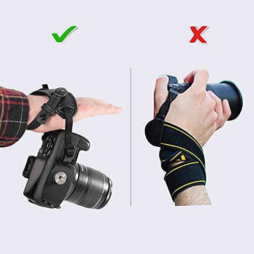 Camera Wrist Strap, Rapid Fire Secure Camera Hand Strap, Compatible with Sony Mirrorless and DSLR Cameras, Black Wrist Grip Camera Straps, Camera Wrist Straps for Photographers Canon Camera Hand Strap