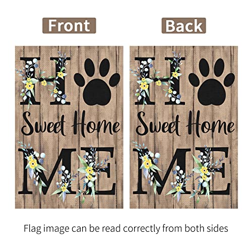 Heyfibro Home Sweet Home Spring Summer Garden Flag 12 x 18 Inch Lawn Flag Double Sided Printed with Pattern Outdoor Yard Welcome Flag Farmhouse Seasonal Outdoor Decoration(ONLY FLAG)