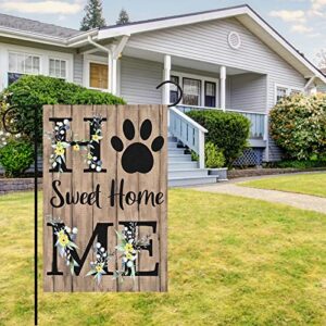 Heyfibro Home Sweet Home Spring Summer Garden Flag 12 x 18 Inch Lawn Flag Double Sided Printed with Pattern Outdoor Yard Welcome Flag Farmhouse Seasonal Outdoor Decoration(ONLY FLAG)