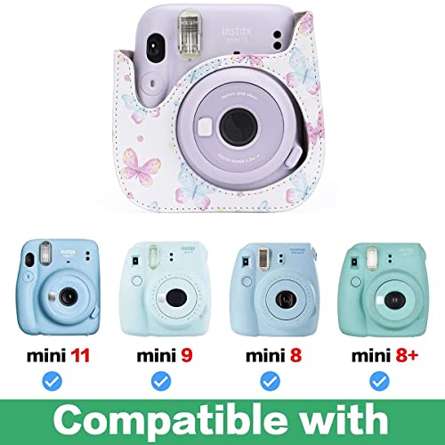 Frankmate Protective Case Compatible with Fujifilm Instax Mini 11/9/8/8+ Instant Film Camera with Accessory Pocket and Adjustable Strap