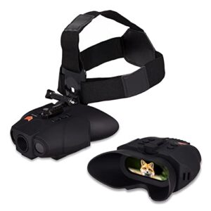nightfox swift night vision goggles | head mounted | wide viewing angle, 1x magnification | close quarters tactical goggles | usb rechargeable | digital infrared night vision binoculars for adults