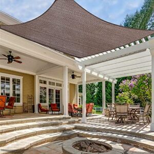 love story 8′ x 12′ rectangle brown sun shade sail canopy uv block awning for outdoor patio garden backyard (we make custom size)