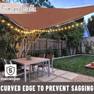 LOVE STORY 8' x 12' Rectangle Brown Sun Shade Sail Canopy UV Block Awning for Outdoor Patio Garden Backyard (We Make Custom Size)