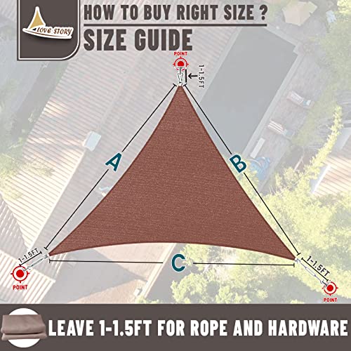 LOVE STORY 8' x 12' Rectangle Brown Sun Shade Sail Canopy UV Block Awning for Outdoor Patio Garden Backyard (We Make Custom Size)