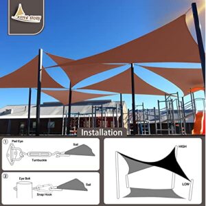 LOVE STORY 8' x 12' Rectangle Brown Sun Shade Sail Canopy UV Block Awning for Outdoor Patio Garden Backyard (We Make Custom Size)