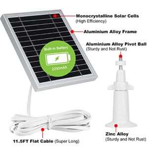 UYODM Solar Panel Compatible with SimpliSafe Wireless Outdoor Security Camera,Power Your SimpliSafe Outdoor Camera continuously- Silver