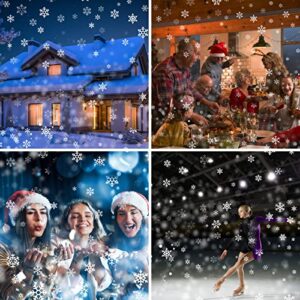 FRANDEK Christmas Snowflake Projector Lights Outdoor, Led Snowfall Lights Waterproof Decorative Christmas Lights Lighting for Xmas Holiday Party Garden Patio Indoor Home Decoration Show