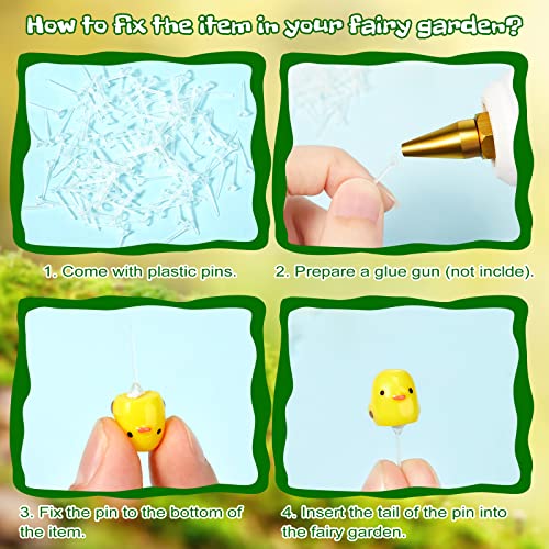 200 Pcs Miniature Fairy Garden Accessories, Including Animals, Mini Houses and DIY Dollhouse Decoration, Miniature Figurines, Micro Landscape Ornaments, Garden DIY Kit