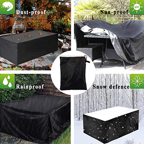 UCARE Patio Table Cover Rectangular Waterproof 210D Oxford Protection Garden Table Covers Dustproof Patio Furniture Covers for Garden Outdoor Indoor (84x52x29in/ 213x132x74cm)