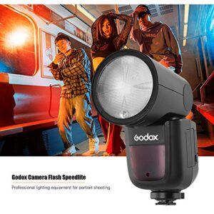 Godox V1S Flash Professional Camera Flash Speedlite Compatible with Sony a7RII a7R a58 a99 ILCE6000L a7RIII a7R3 a9 a77II a77 a350 Cameras for Studio Photography + Godox AK-R1 Pocket Flash Light Acces