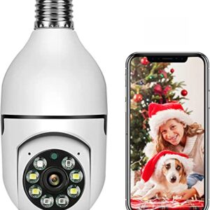 YOBANSE Light Bulb Security Camera, 360 Degree Light Bulb Camera WiFi Outdoor, 1080P Panoramic Wireless Home Surveillance Cameras, Two Way Audio, Night Vision, Smart Motion Detection and Alarm E27