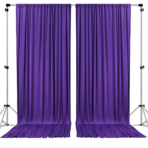 10 ft x 10 ft Wrinkle Free Dark Purple Backdrop Curtain Panels, Polyester Photography Backdrop Drapes, Wedding Party Home Decoration Supplies