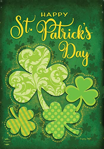 Briarwood Lane Lucky Shamrocks St Patricks Day Garden Flag - 12.5" x 18" - Irish Garden Flag - Celtic Garden Flag - Saint Patricks Day Garden Flag - Celtic Shamrock Garden Flag - Irish Flag