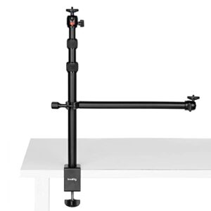 smallrig camera desk mount table stand with magic arm and 1/4″ ball head, 13″-35.4″ adjustable light stand, tabletop c clamp for dslr camera, ring light, live streaming, photo video shooting – 3992
