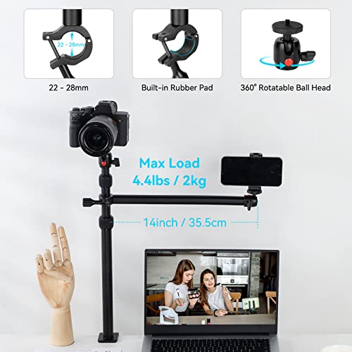 SmallRig Camera Desk Mount Table Stand with Magic Arm and 1/4" Ball Head, 13"-35.4" Adjustable Light Stand, Tabletop C Clamp for DSLR Camera, Ring Light, Live Streaming, Photo Video Shooting - 3992