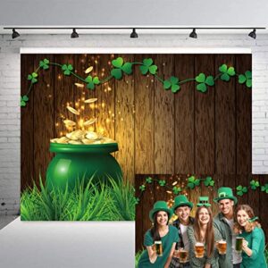 st.patrick’s day photography background lucky irish shamrock festival party banner wooden texture backdrop (7x5ft)