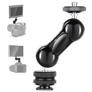 NEEWER Cool Ballhead Multifunctional Dual Ball Head with Cold Shoe Mount & 1/4" Screw, Compatible with SmallRig Cage, DSLR Cameras Camcorders Monitor LED Light, Load up to 2.2lb/1kg, ST13