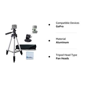 50" Aluminum Camera Tripod with Built in Bubble Level Indicator for All GoPro HERO Cameras + Tripod Mount & an eCostConnection Microfiber Cloth