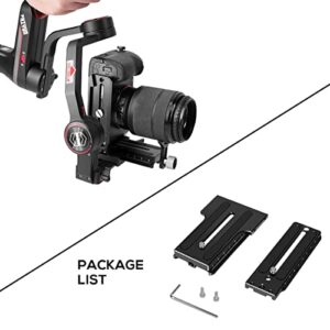 EaxanPic Aluminum L Bracket Vertical Horizontal Switching Quick Release Plate for DJI Ronin RS2 RSC2 Zhiyun Weebill-S Gimbal Stabilizer Tripod Monopod and SLRs