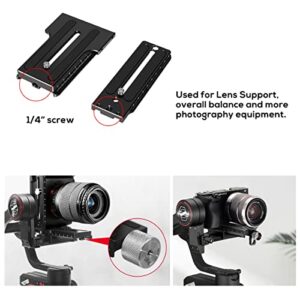 EaxanPic Aluminum L Bracket Vertical Horizontal Switching Quick Release Plate for DJI Ronin RS2 RSC2 Zhiyun Weebill-S Gimbal Stabilizer Tripod Monopod and SLRs