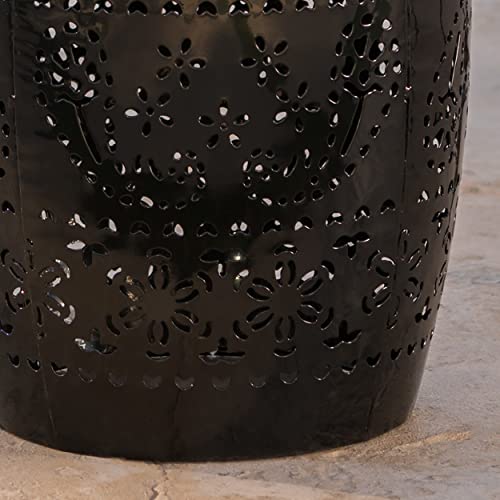 Christopher Knight Home Ruby Outdoor 12" Iron Side Table, Black