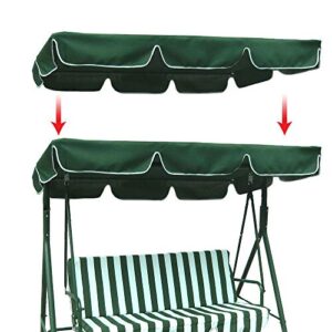 swing canopy replacement, waterproof swing top cover canopy replacement garden patio porch yard outdoor, top cover only (74” x 45”) (green)