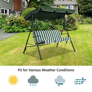 Swing Canopy Replacement, Waterproof Swing Top Cover Canopy Replacement Garden Patio Porch Yard Outdoor, Top Cover Only (74'' x 45'') (Green)