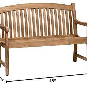 Amazonia Newcastle Patio Bench | Made of Real Teak | Ideal for Outdoors and Indoors, 48Lx26Wx35H, Light Brown