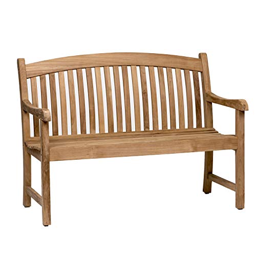 Amazonia Newcastle Patio Bench | Made of Real Teak | Ideal for Outdoors and Indoors, 48Lx26Wx35H, Light Brown