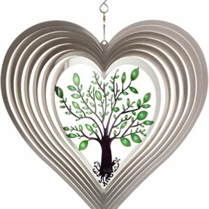 Heart Wind Spinners for Yard and Garden, Metal Ornaments for Garden Décor, Outdoor Wind Spinner, Heart Décor Gifts, Outdoor Garden Decoration, 12 inch Heart Wall Décor by ISEO