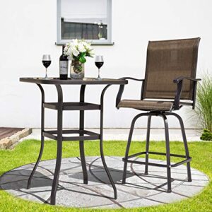Avestar Nuu Garden Patio Bar Table, 32 Inch Outdoor Bar Height Bistro Table with Tempered Glass Table Top and Metal Frame, Suitable for Patio, Back, Yard, Cafes, Bistro, Black