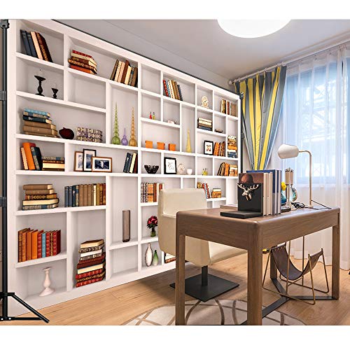 Maijoeyy 7x5ft White Bookshelf Backdrop Bookcase Backdrops Office Backdrop Video Conference Zoom Backdrop Home Office Decoration Zoom Backdrops for Photography