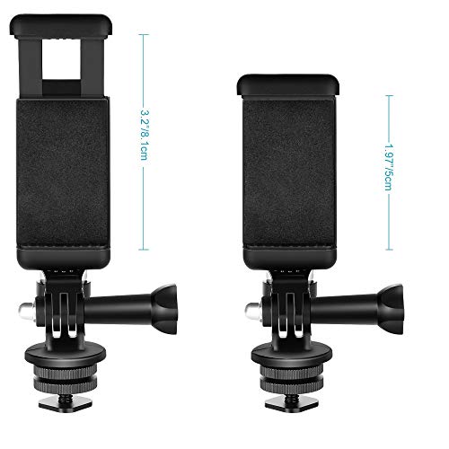 PellKing Hot Shoe Mount Adapter Kit, Phone Holder for DSLR Camera Action Camera GoPro Hero 9 8 7 6 5, Akaso,DJI OSMO Action (hot Shoe Phone Mount)