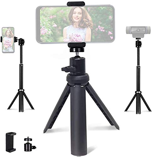 NexiGo Lightweight Mini Tripod for Camera/Phone/Webcam, Extendable Stand, for NexiGo Logitech Webcam C920 C922 C925e C922x C930e C930 C615 Brio and Other Devices with 1/4" Thread