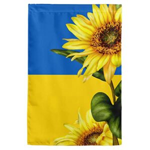 ukraine flags, sunflower ukrainian national garden flag support 12×18 double sided polyester outdoor home decor, 12 x 18 inches