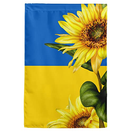 Ukraine Flags, Sunflower Ukrainian National Garden Flag Support 12x18 Double Sided Polyester Outdoor Home Decor, 12 x 18 inches