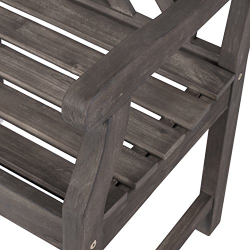 Vifah Renaissance Outdoor Patio 5-Foot Hand-Scraped Wood Garden Bench