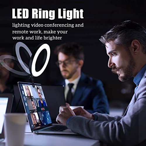 Selfie Ring Light for Zoom Meeting, Dimmable Desktop LED Circle Light with Tripod Stand, 8'' Lighting Kit Gifts for Live Streaming/Laptop Video Conference/Makeup/YouTube/Vlog/Video Recording