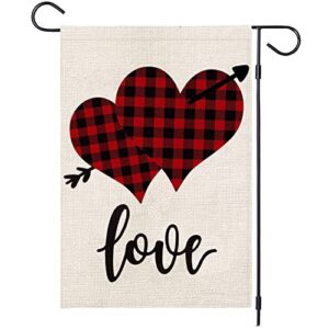 valentines day love garden flag vertical double sided burlap yard flags signs for valentine’s day spring summer fall yard outdoor farmhouse decoration small