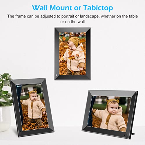 Digital Photo Frame 10.1 inch, Electronic Picture Frame WiFi with APP, Smart Electric Video Photo Frame Slideshow with Email, 1280x800 IPS FHD Uploadable Digital Picture Frames Cloud Storage