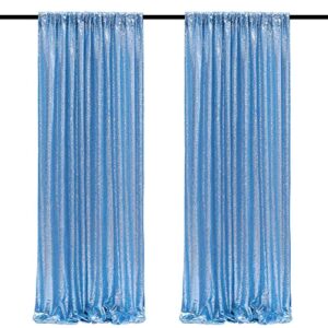 baby blue glitter sequin backdrop curtains 2 panels 2ftx8ft baby shower party backdrop for boy gorgeous photography fabric drapes