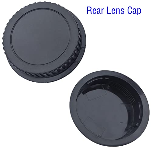 Camera Body Cap and Rear Lens Cover Compatible with Canon EOS EF EF-S Mount Camera T7 T6 90D 80D 77D 70D 60D 5Ds 1DX 5D 7D / 6D Mark II III 200D Rebel SL3 SL2 T6i T7i T6S T4i T5i T5 T3[2 Sets]