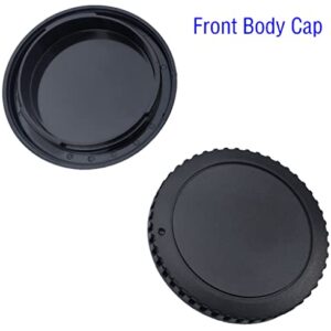 Camera Body Cap and Rear Lens Cover Compatible with Canon EOS EF EF-S Mount Camera T7 T6 90D 80D 77D 70D 60D 5Ds 1DX 5D 7D / 6D Mark II III 200D Rebel SL3 SL2 T6i T7i T6S T4i T5i T5 T3[2 Sets]