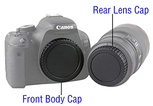 Camera Body Cap and Rear Lens Cover Compatible with Canon EOS EF EF-S Mount Camera T7 T6 90D 80D 77D 70D 60D 5Ds 1DX 5D 7D / 6D Mark II III 200D Rebel SL3 SL2 T6i T7i T6S T4i T5i T5 T3[2 Sets]