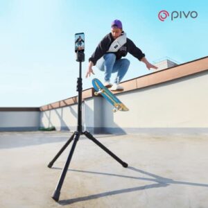 Pivo Tripod - Portable 63-inch Stand Aluminum Lightweight for Smartphone and Camera with Universal 1/4" Thread 3 Level Option for Action Camera, DSLR & Pivo Pods