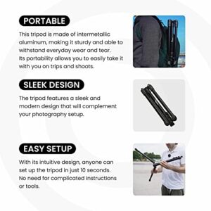 Pivo Tripod - Portable 63-inch Stand Aluminum Lightweight for Smartphone and Camera with Universal 1/4" Thread 3 Level Option for Action Camera, DSLR & Pivo Pods