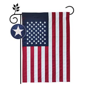 SYII American Garden Flag 12x18 Inch Made in USA, Embroidered Stars US Yard Flags for Lawn Patio 4th of July Patriotic Decor