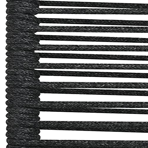 vidaXL Patio Dining Set 9 Pieces Garden Outdoor Balcony Terrace Dinner Table and Chair Dining Room Kitchen Cotton Rope and Steel Black