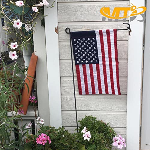 MTB Garden Flag Pole 38" H x 16" W,Flag Stand Holder,Patriotic US Flag Welcome Banner,Wrought Iron,Black, Pack of 2